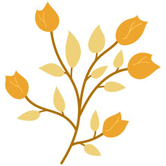 Decorative flower. Floral plant element for beautiful design. Simple form. Vector drawing.
