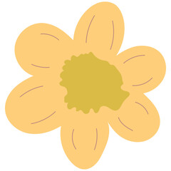 Flat flower bud element for beautiful design. Simple form. Vector drawing.