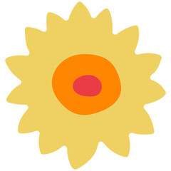 Flat flower bud element for beautiful design. Simple form. Vector drawing.