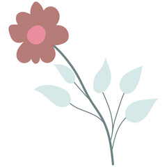 Decorative flower. Floral plant element for beautiful design. Simple form. Vector drawing.