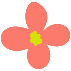 Flat flower bud element for beautiful design. Simple form. Vector drawing.
