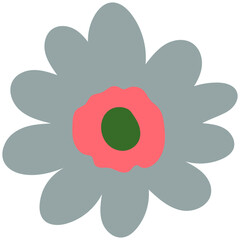 Flat flower bud element for beautiful design. Simple form. Vector drawing.