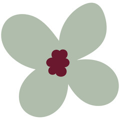 Flat flower bud element for beautiful design. Simple form. Vector drawing.