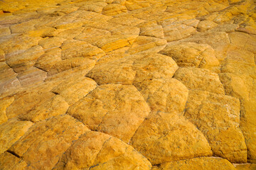 Close up of the photogenic pattern and textures of the Yellow Rock in Utah USA