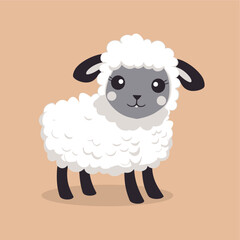 cute sheep vector flat illust...