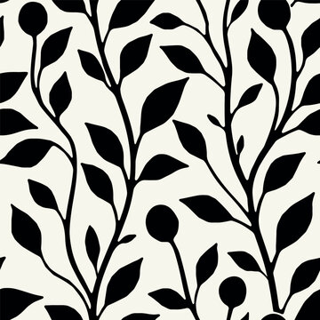 Vector seamless pattern. Modern repeating floral texture. Fancy print with stylized flowers. Can be used as swatch for illustrator.	