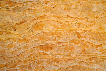 Close up of the photogenic pattern and textures of the Yellow Rock in Utah USA