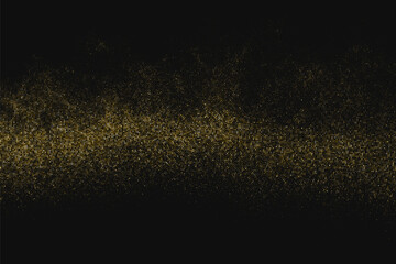 Fototapeta na wymiar Gold Glitter Halftone Dotted Backdrop. Abstract Circular Retro Pattern. Pop Art Style Background. Golden Explosion Of Confetti. Vector Illustration, Eps 10. 