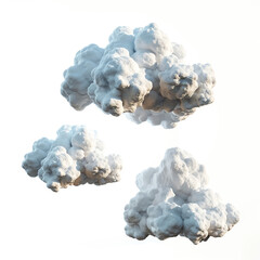 Cloud material on white background,created with Generative AI tecnology.