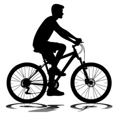Cyclist Silhouette, Active Lifestyle, minimalist abstract image Bicycle , Outdoor Adventure