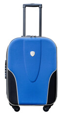 Front view blue luggage