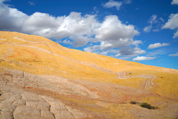 The Yellow Rock with its multicolored photogenic pattern und textures in Utah USA