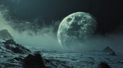 lunar landscape - obrazy, fototapety, plakaty