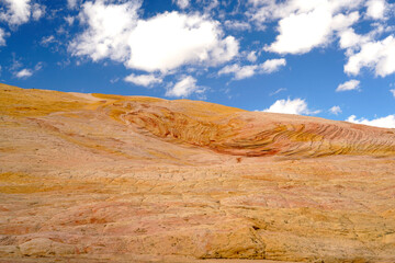 The Yellow Rock with its multicolored photogenic pattern und textures in Utah USA