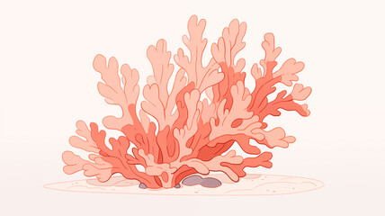 Hand drawn cartoon beautiful coral illustration
