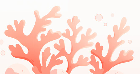 Naklejka premium Hand drawn cartoon beautiful coral illustration 