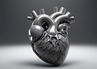 Render muscular heart in grayscale