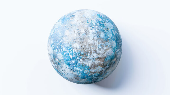 blue glass sphere planet on white background