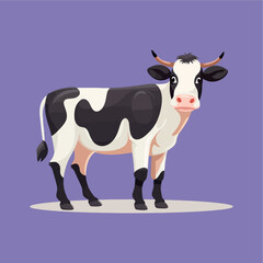 cow flat vector cartoon style...