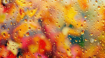 Raindrops on a window, perfect for weather or cozy home concepts - obrazy, fototapety, plakaty