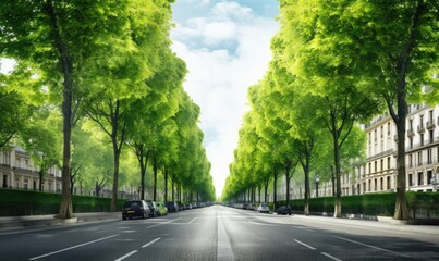 greenery on city streets, with various green plants