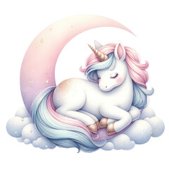 cute unicorn pastel  ,Cute Unicorn Watercolor illustration pastel cartoon unicorns isolated on white background