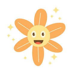 Cute Retro Groovy Flower Sticker