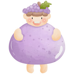 Mascot watercolor fruit and vegetable so cute 