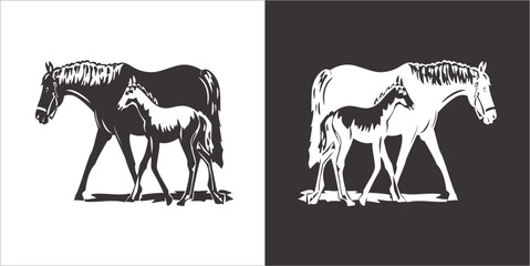 Illustration vector graphics of horse icon