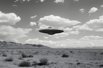 Naklejka premium Außerirdisches Raumschiff: Illustration eines UFOs in geheimer Mission im Weltraum