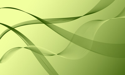 yellow green soft lines wave curves with smooth gradient abstract background