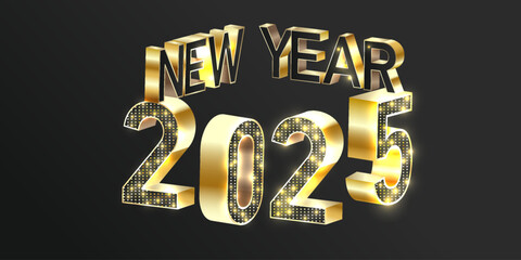 Luxury design of happy new year 2025 with shiny golden numerals is very luxurious. Premium design 2025 for calendar, poster, template or poster design.
