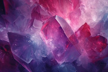 Multicolored Abstract crystal background. Low polygonal and shiny diamonds scattered throughout frame. Generate AI - obrazy, fototapety, plakaty