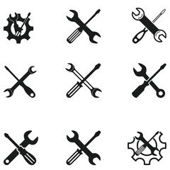 set of different tools vector design, active, activity, adjust, background, bicycle, bike, biking, black, build, business, button, computer, cross, cycle, design, drive, element, engineering