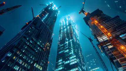 Night Construction of Skyscraper