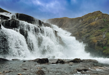 waterfall in the mountains