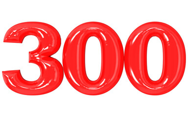 Red number 300 