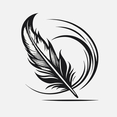 Feather logo design vector illustration