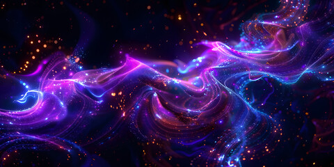 Fototapeta premium abstract multicolored space background with nebula and shining stars, colorful space with stardust and waves