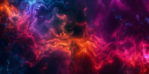 abstract multicolored space background with nebula and shining stars, colorful space with stardust and waves