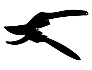 Garden scissor silhouette vector art white background
