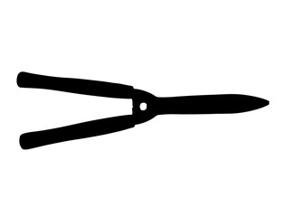 Garden scissor silhouette vector art white background