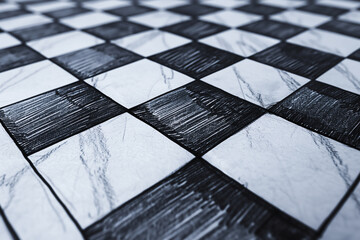 Textured Chessboard Close-up