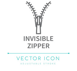 Invisible Zipper Line Icon © BCNIcons