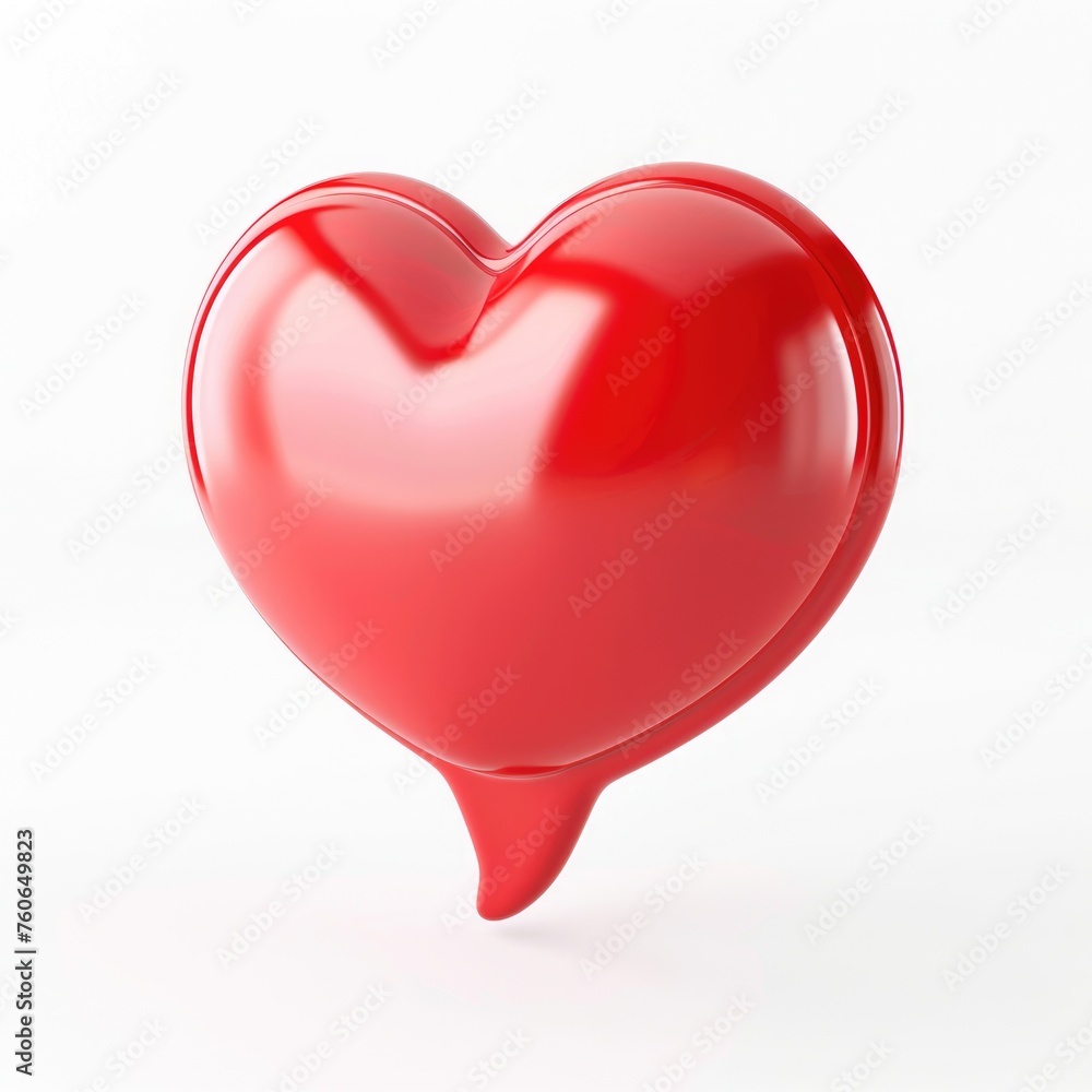 Poster like heart in speech bubble. abstract social media icon with chat and emoji. isolated 3d illustratio