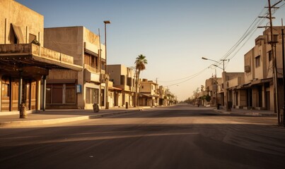 streets are empty on Eid al-Fitr morning - obrazy, fototapety, plakaty