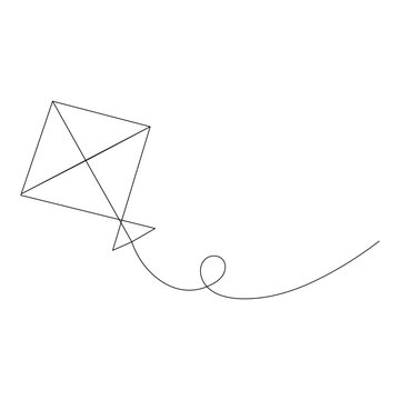 recommend clip art: Kite   continuous one line drawing of outline vector illustration
                    