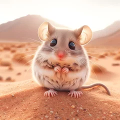 Fotobehang 사막위에 사막쥐 © 정아 서