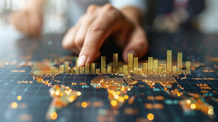 Businessman planning and strategy with data chart graph for trade stock.