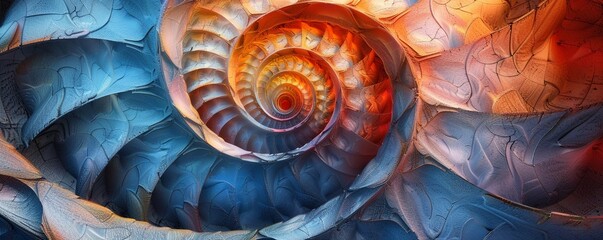 Fototapeta premium Golden Ratio, Spiral, Fibonacci sequence, exploring the beauty of mathematical mysteries and patterns
